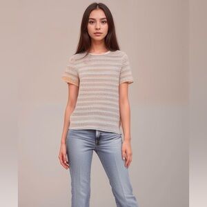 VINTAGE Missoni-esque Crochet Knit Short Sleeve Top